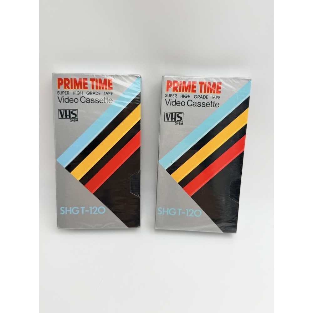 Lot of 2 Prime Time Super High Grade VHS T-120 Blank Video Tapes New Sealed